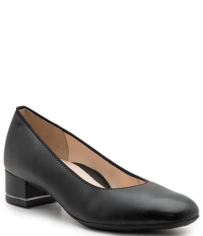 ara Gabrielle Leather Block Heel Pumps