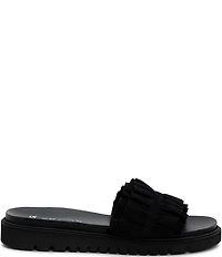 ara Keyes Suede Ruffle Slide Sandals