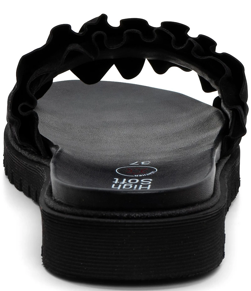 ara Keyes Suede Ruffle Slide Sandals