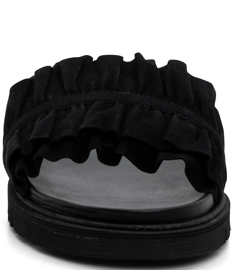 ara Keyes Suede Ruffle Slide Sandals