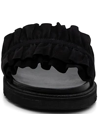 ara Keyes Suede Ruffle Slide Sandals