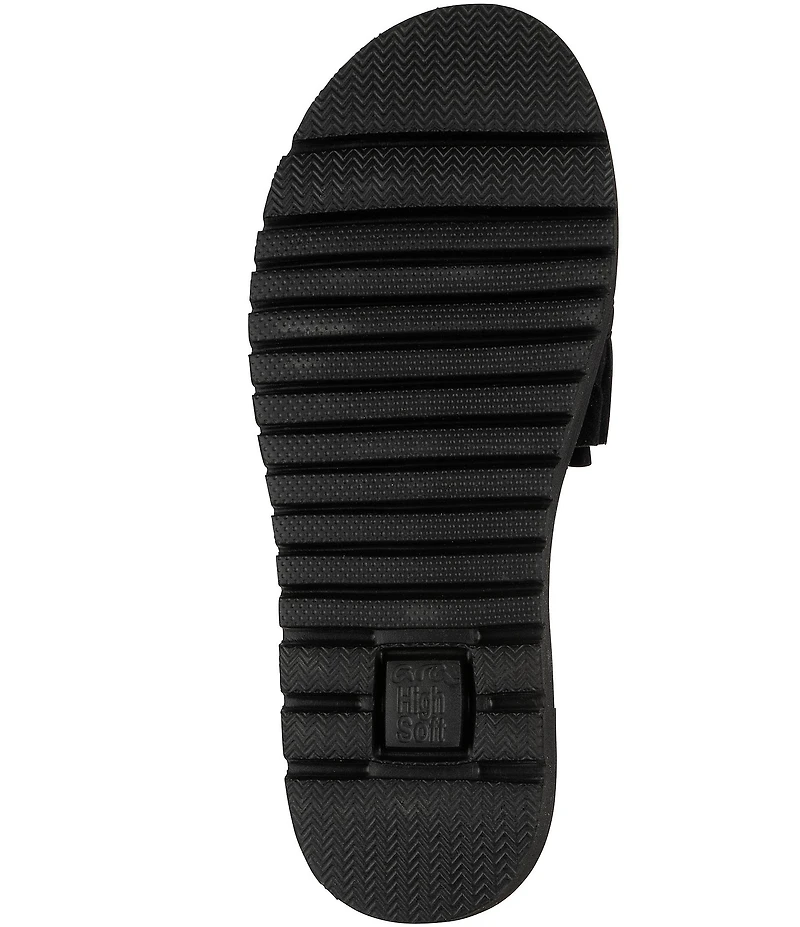 ara Keyes Suede Ruffle Slide Sandals