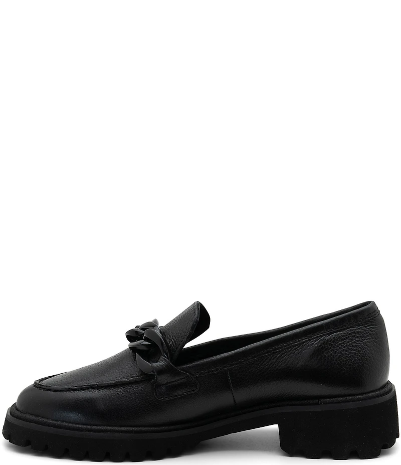ara Kiana Leather Chain Hardware Loafers
