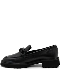 ara Kiana Leather Chain Hardware Loafers