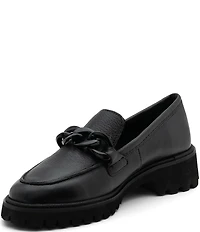 ara Kiana Leather Chain Hardware Loafers