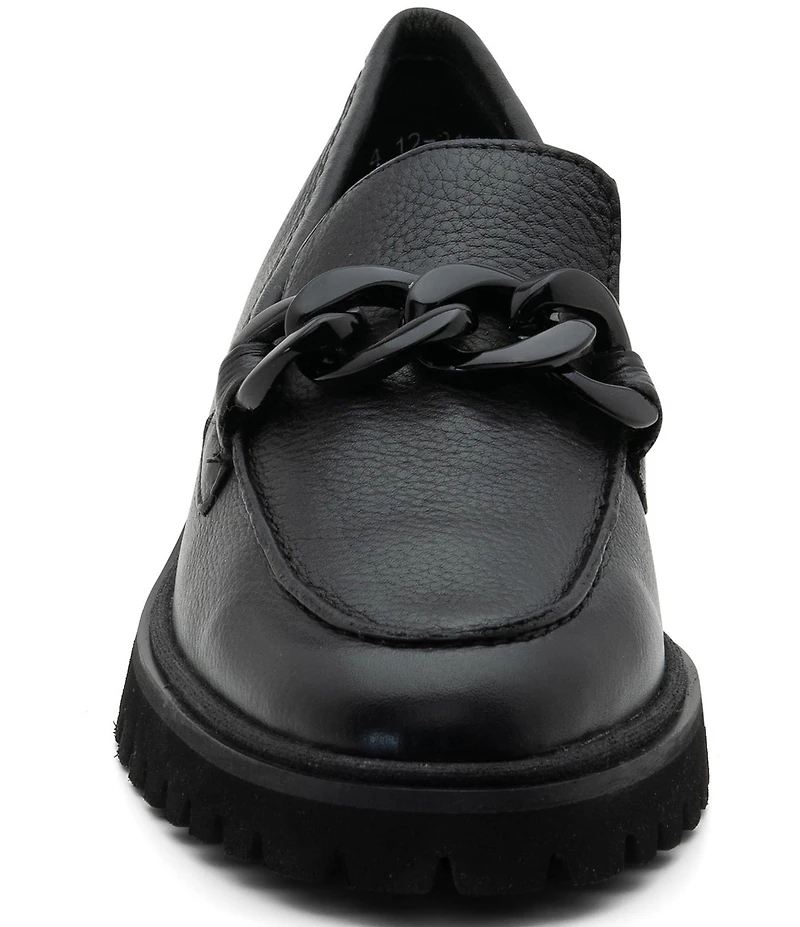 ara Kiana Leather Chain Hardware Loafers