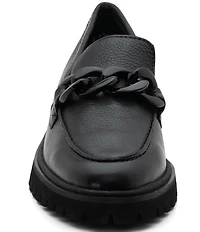 ara Kiana Leather Chain Hardware Loafers