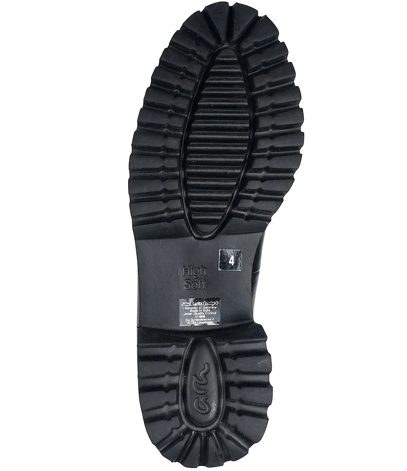 ara Kiana Leather Chain Hardware Loafers