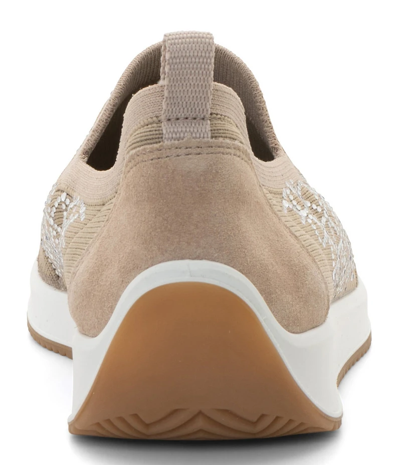 ara Lisbon Lace Rhinestone Embellished Stretch Knit Sneakers