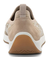 ara Lisbon Lace Rhinestone Embellished Stretch Knit Sneakers