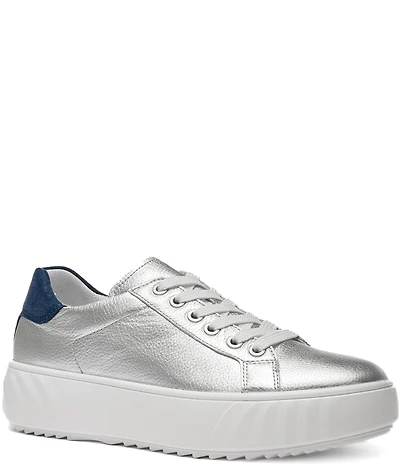ara Mikky Metallic Leather and Suede Platform Sneakers