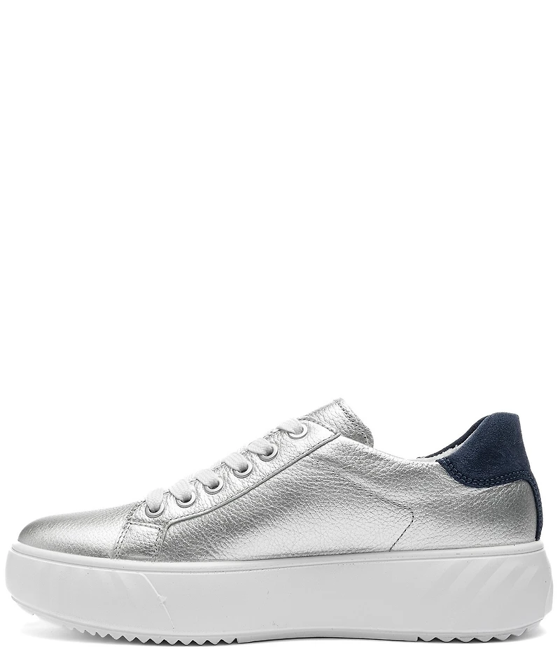ara Mikky Metallic Leather and Suede Platform Sneakers