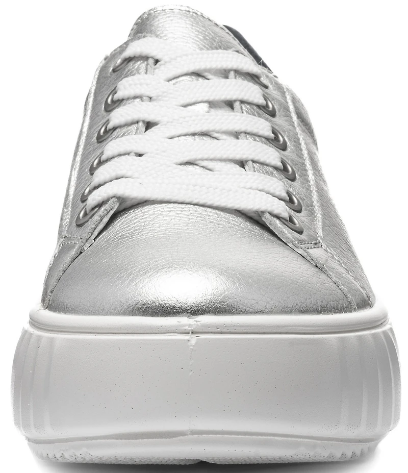 ara Mikky Metallic Leather and Suede Platform Sneakers