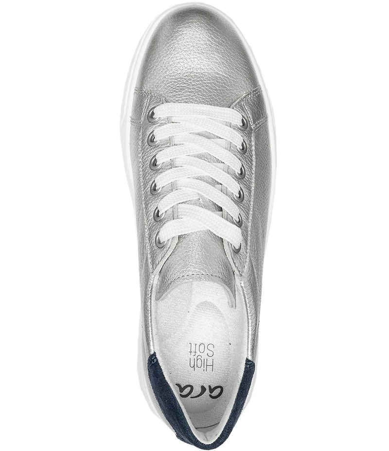 ara Mikky Metallic Leather and Suede Platform Sneakers