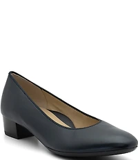 ara Milan Leather Low Heel Pumps