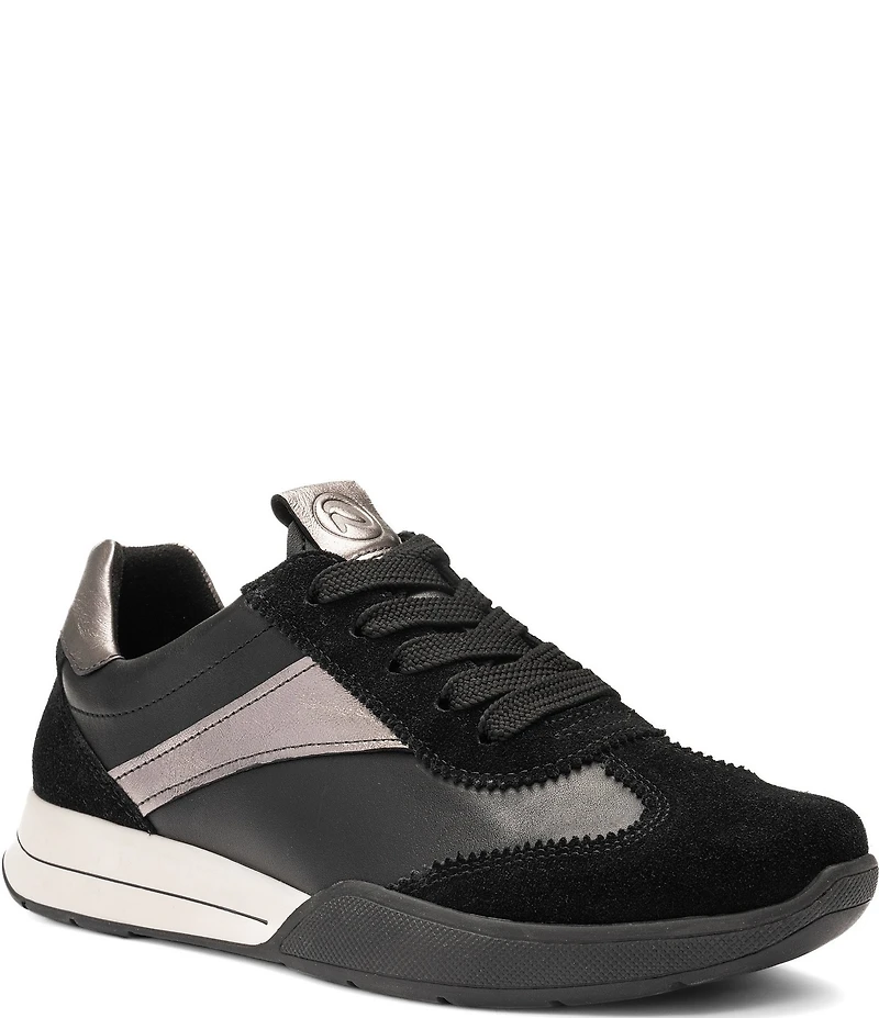ara Myrtle Mixed Leather Side Zip Sneakers