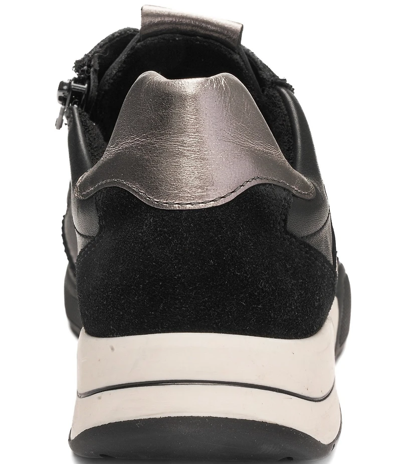 ara Myrtle Mixed Leather Side Zip Sneakers