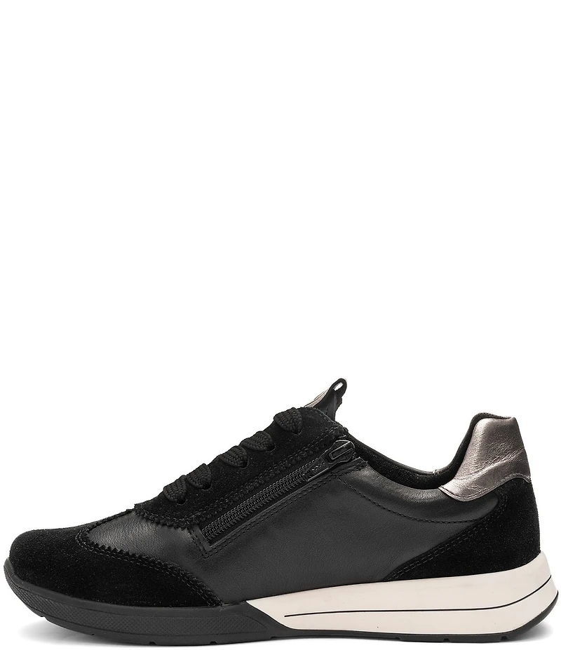 ara Myrtle Mixed Leather Side Zip Sneakers