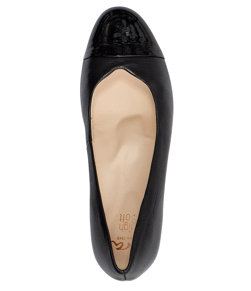 ara Nanette Leather Cap Toe Block Heel Pumps