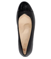 ara Nanette Leather Cap Toe Block Heel Pumps