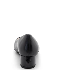 ara Nanette Leather Cap Toe Block Heel Pumps
