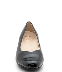 ara Nanette Leather Cap Toe Block Heel Pumps