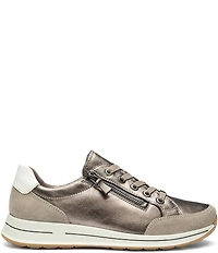 ara Oleanna Metallic Leather and Suede Side Zip Sneakers