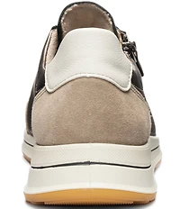 ara Oleanna Metallic Leather and Suede Side Zip Sneakers