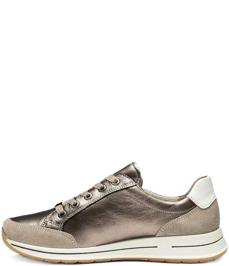 ara Oleanna Metallic Leather and Suede Side Zip Sneakers