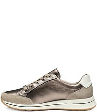 ara Oleanna Metallic Leather and Suede Side Zip Sneakers