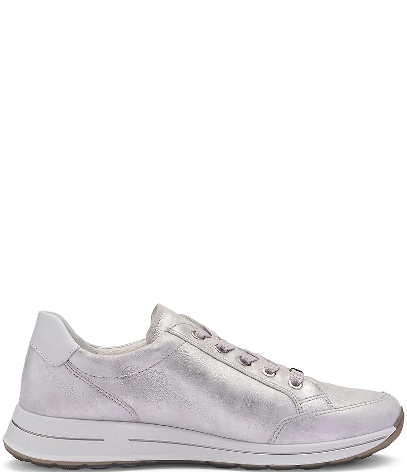 ara Oleanna Metallic Leather Side Zip Sneakers