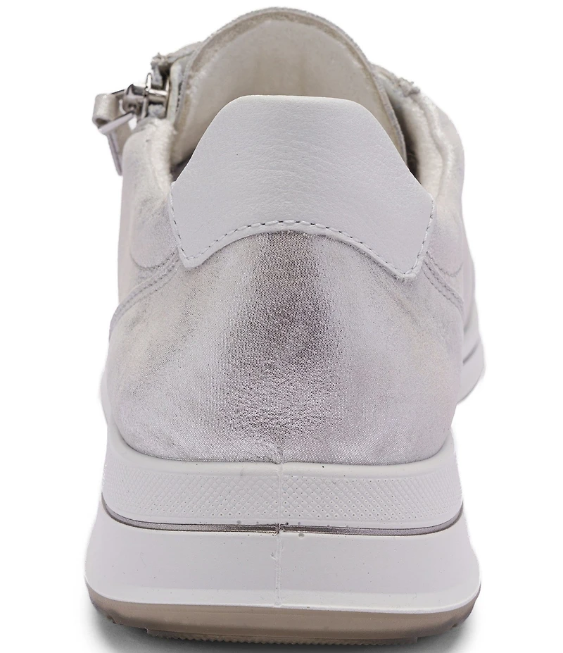 ara Oleanna Metallic Leather Side Zip Sneakers