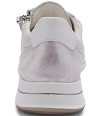 ara Oleanna Metallic Leather Side Zip Sneakers
