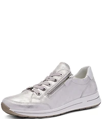ara Oleanna Metallic Leather Side Zip Sneakers