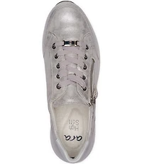 ara Oleanna Metallic Leather Side Zip Sneakers