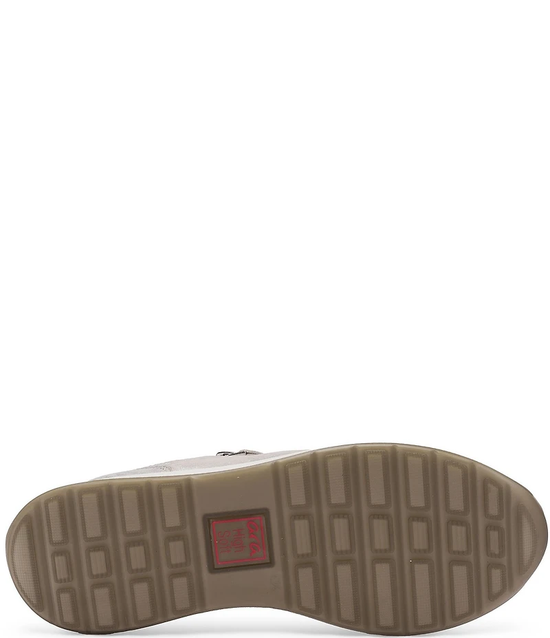ara Oleanna Metallic Leather Side Zip Sneakers