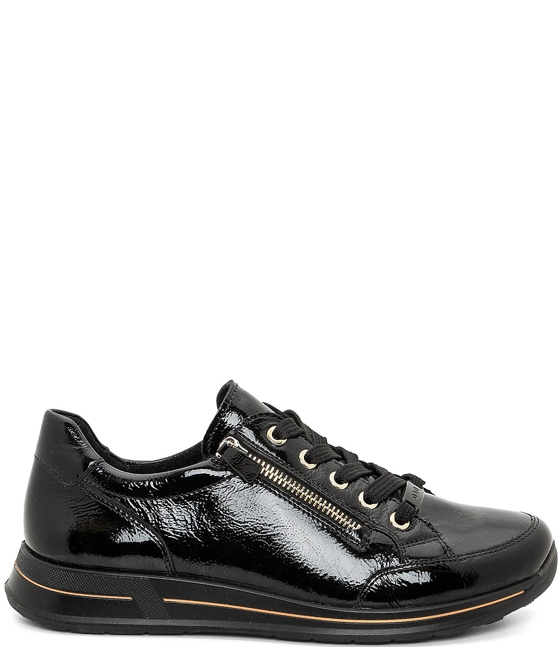 ara Oleanna Patent Leather Side Zip Sneakers