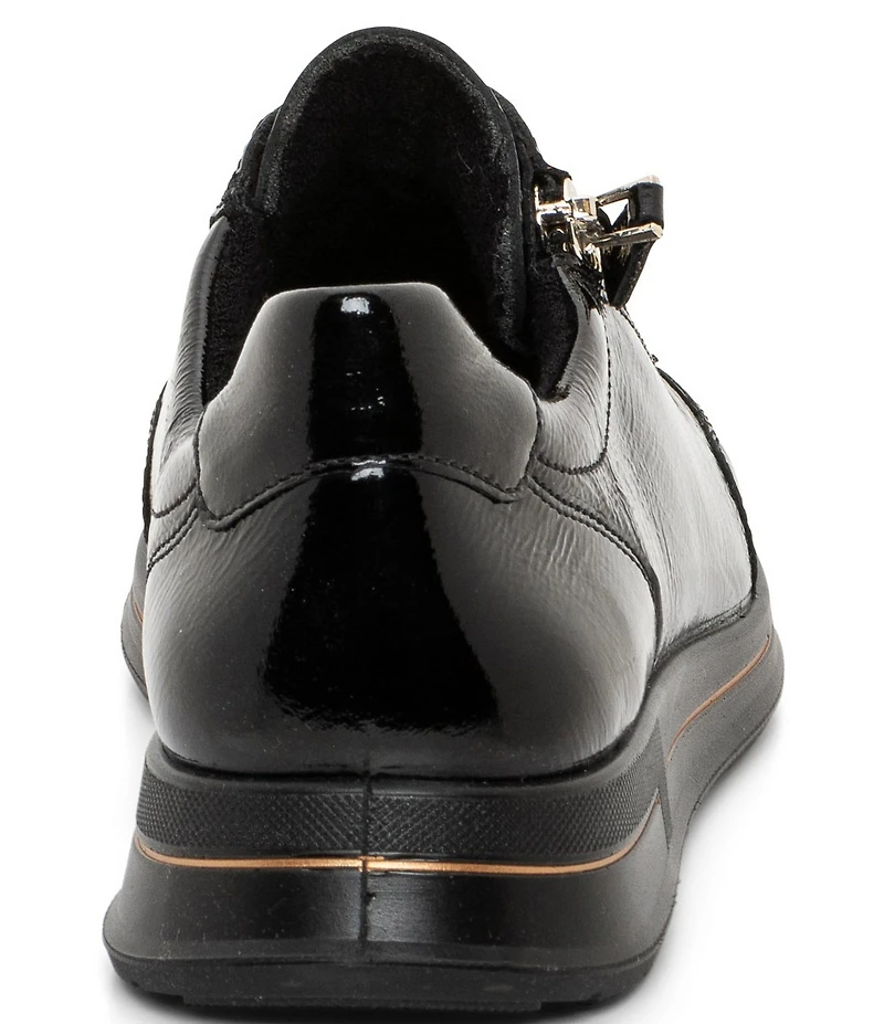 ara Oleanna Patent Leather Side Zip Sneakers