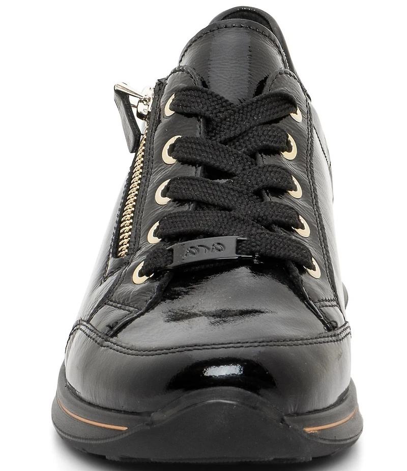 ara Oleanna Patent Leather Side Zip Sneakers
