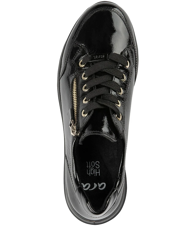 ara Oleanna Patent Leather Side Zip Sneakers