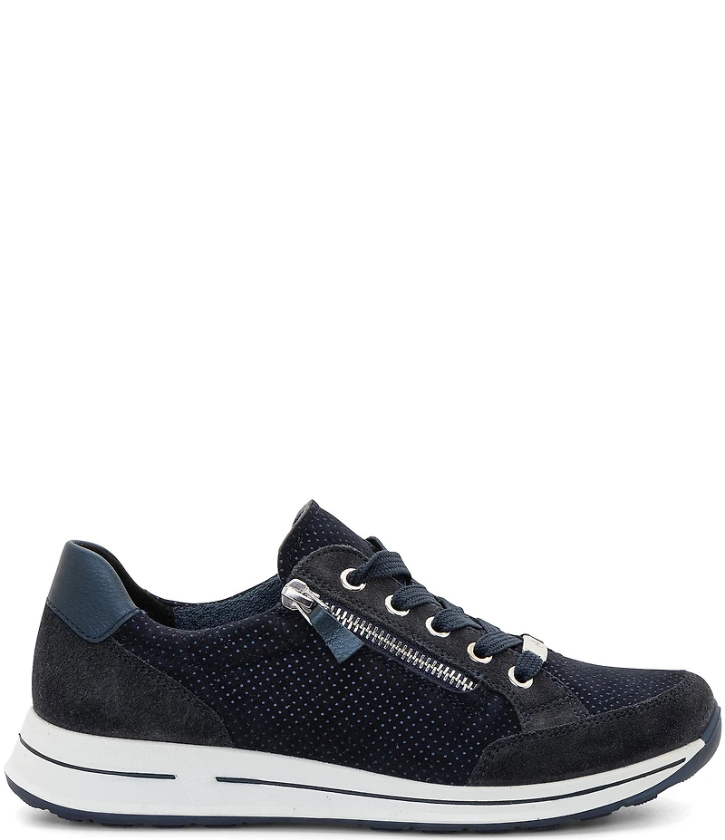 ara Oleanna Pin Dot Suede Zip Sneakers