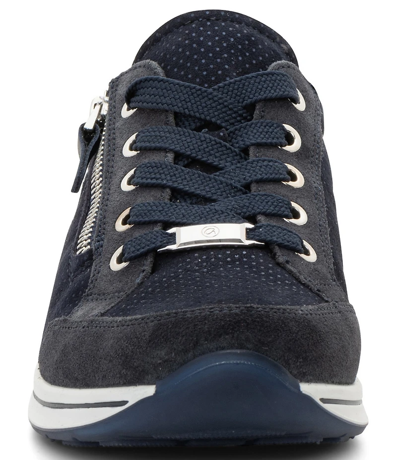 ara Oleanna Pin Dot Suede Zip Sneakers