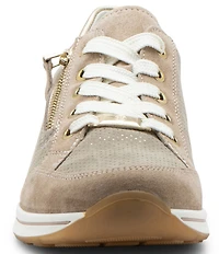 ara Oleanna Pin Dot Suede Zip Sneakers