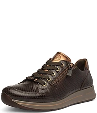 ara Oleanna Snake Print & Metallic Leather Side Zip Sneakers