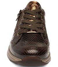 ara Oleanna Snake Print & Metallic Leather Side Zip Sneakers
