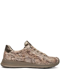 ara Oleanna Snake Print & Metallic Leather Side Zip Sneakers