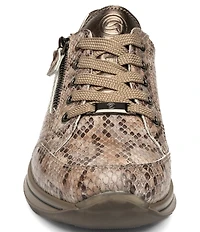 ara Oleanna Snake Print & Metallic Leather Side Zip Sneakers