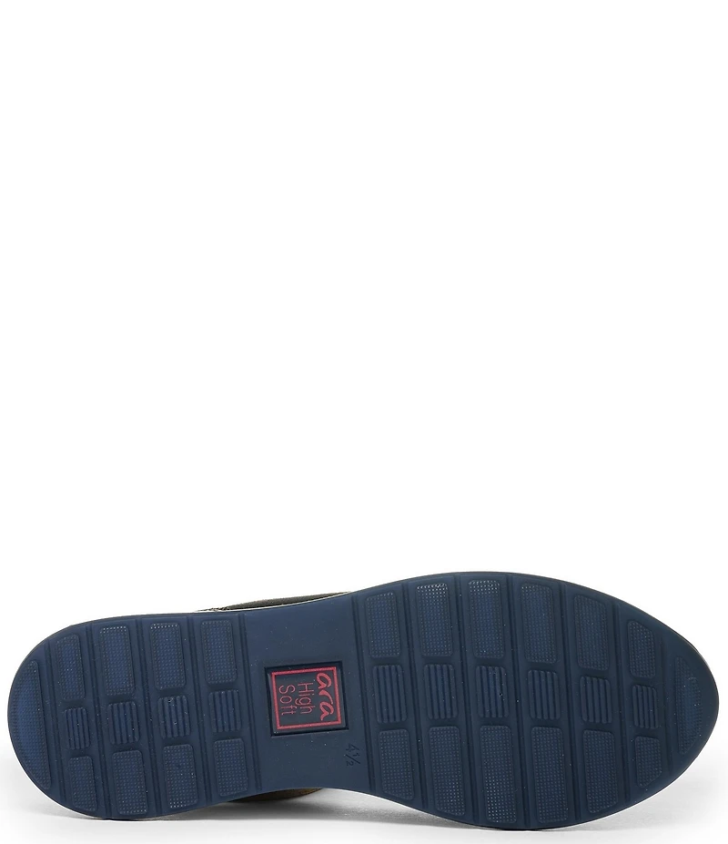 ara Oleanna Suede And Patent Side Zip Sneakers