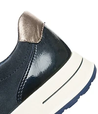 ara Oleanna Suede And Patent Side Zip Sneakers