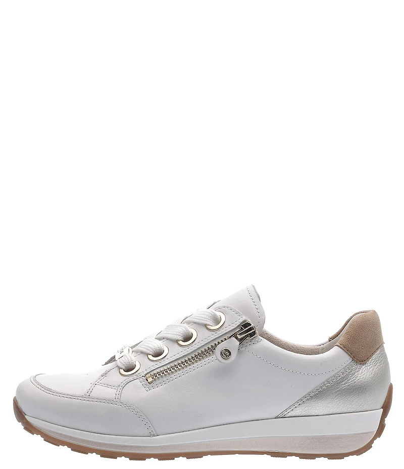 ara Ollie Leather Floral Lace Side Zip Sneakers